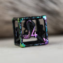 Legends of Valhalla - Matte Black and Iridescent Hollow Metal Dice Set