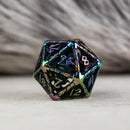 Legends of Valhalla - Matte Black and Iridescent Hollow Metal Dice Set