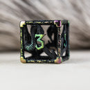 Legends of Valhalla - Matte Black and Iridescent Hollow Metal Dice Set