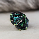 Legends of Valhalla - Matte Black and Iridescent Hollow Metal Dice Set