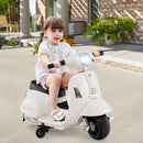 Kids Ride on Motorcycle Licensed Vespa with LED Headlight and Horn Sound-White