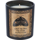 Light The Path Journey's End Jar Candle | Moth in Frosted Black Glass | 35hrs Burn Time