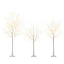 Lighted Birch Tree Set of 3 with 4/5/6 FT Pre-Lit Artificial Christmas Tree for Holiday Party