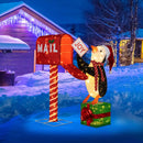 Lighted Christmas Decoration Mailbox and Penguin 3D Pre-Lit Xmas Holiday Decoration