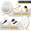 16 x 16 Inch Round LED Vanity Mirror with 3-Color Lighting and Brightness Dimming