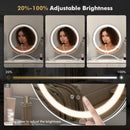 16 x 16 Inch Round LED Vanity Mirror with 3-Color Lighting and Brightness Dimming