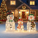 Lighted Snowman Family Christmas Decoration 3-Piece Pre-Lit 2D Snowman Set