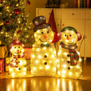 Lighted Snowman Family Christmas Decoration 3-Piece Pre-Lit 2D Snowman Set