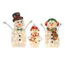 Lighted Snowman Family Christmas Decoration 3-Piece Pre-Lit 2D Snowman Set