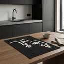 Line Art Human Faces Black Kitchen Tea Towel | 18" x 28" Cotton Dish Towel