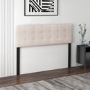Linen Upholstered Headboard with Solid Rubber Wood Legs