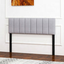 Linen Upholstered Headboard with Solid Wood Legs and Adjustable Width