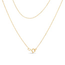 14K Yellow Gold Plated .925 Sterling Silver 1/4 Cttw Round and Baguette-Cut Diamond Composite Heart 18" Pendant Necklace (H-I Color, SI2-I1 Clarity)