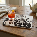 Lips That Touch Liquor Shall Not Touch Ours 13.75" x 10" Stone Trivet | Prohibition Era Women Hot Dishes Stone Cork Base Stand | 13.75" x 10"