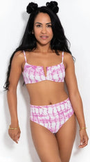 Bar III Summer Stripes V-Wire Bikini Swim Top
