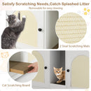 43 Inches Cat Litter Box Enclosure with Storage and Double Rooms-White