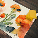 Bright Orange Watercolor Floral Playmat