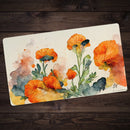 Bright Orange Watercolor Floral Playmat