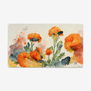 Bright Orange Watercolor Floral Playmat
