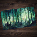 Green Watercolor Forest Playmat