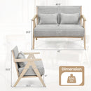 Loveseat Sofa for Small Spaces with Throw Pillows Rubber Wood Frame Padded Seat