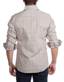 Lt Brown Paisley Shirt // Contemporary Fit - contrast trimming- final sale
