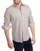 Lt Brown Paisley Shirt // Contemporary Fit - contrast trimming- final sale