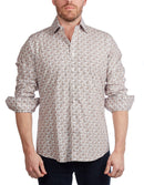 Lt Brown Paisley Shirt // Contemporary Fit - contrast trimming- final sale
