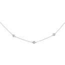 14K White Gold 1/2 Cttw Bezel Set Diamond Station Necklace