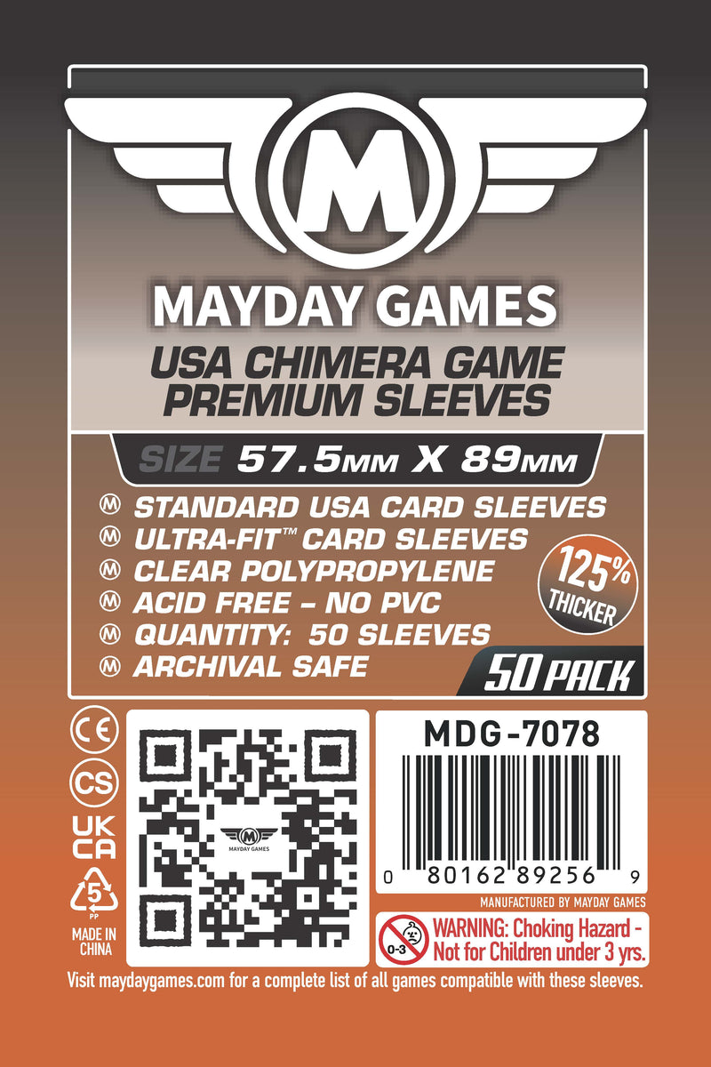Standard USA Chimera Card Sleeves (57.5x89mm) Standard 7044 or Premium 7078 | Shop Retro Video Games and More Premium (50 Sleeves per pack)