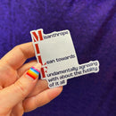 MILF Misanthrope I Lean Towards Fundamentally Agreeing With About the Futility of It All Glossy Die Cut Vinyl Sticker 2.95in x 2.91in