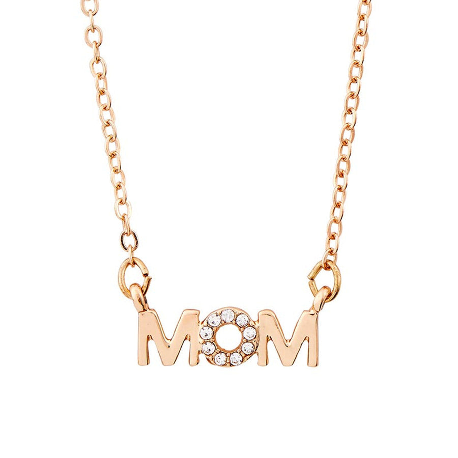 MOM Nameplate Necklace | Mom Gift Gold Tone Jewelry | 18