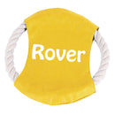 Personalized Name Cotton Rope Flying Disc Dog Toy, Gift for Dog - Blue, Red, Yellow or Orange