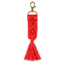 Macrame Bag Charm Keychain in Red| Hand Knotted Tasseled Key Ring | Purse Accessory with Lobster Clip