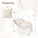 Macrame Swing Chair Hammock Chair with 2 Removable Cushions