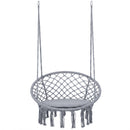 Macrame Swing Chair Hammock Chair with Round Seat Cushion