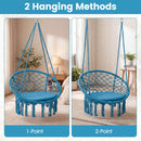 Macrame Swing Chair Hammock Chair with Round Seat Cushion