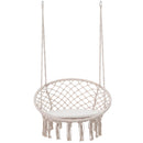 Macrame Swing Chair Hammock Chair with Round Seat Cushion