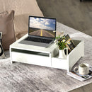 Compact Bay Window Makeup Dressing Table with Flip-Top Mirror