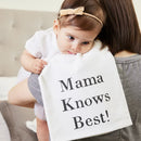 Mama Knows Best Thirsty Boy Dish Towel or Burp Cloth | Cotton Flour Sack Kitchen Towel | 30" x 30"