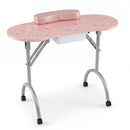 Foldable Manicure Table with Drawer and Wrist Cushion