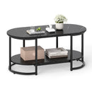 Marble Coffee Table with Open Storage Shelf