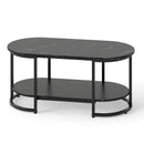 Marble Coffee Table with Open Storage Shelf