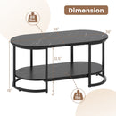 Marble Coffee Table with Open Storage Shelf