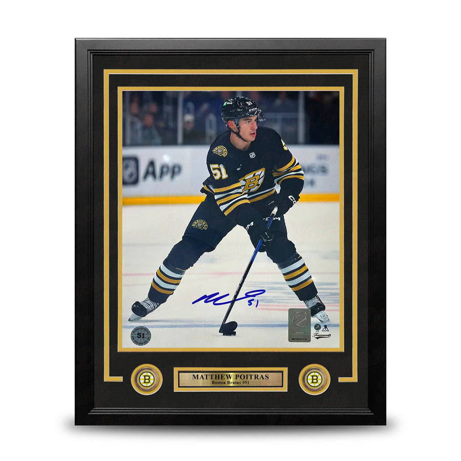 Matthew Poitras in Action Boston Bruins Autographed 16