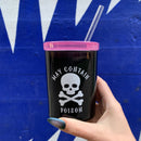 May Contain Poison Glass Double Old Fashioned with Lid and Straw | Halloween Spooky Tumbler