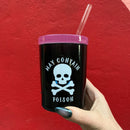 May Contain Poison Glass Double Old Fashioned with Lid and Straw | Halloween Spooky Tumbler