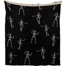 Memento Mori Reversible Skeletons Throw Blanket | Double-Sided Knitted Throw | 50" x 60"