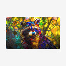 Rainbow Raccoon Stained Glass Playmat