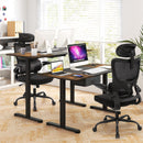 Mesh Office Chair with Adaptive Lumbar Support Flip-up Armrests Reclining Backrest-Black